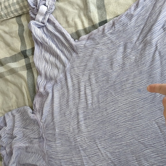 Soft Surroundings Purple Cowl Neck Asymmetric Top Shirt Roll Tab Sleeves - Picture 6 of 6